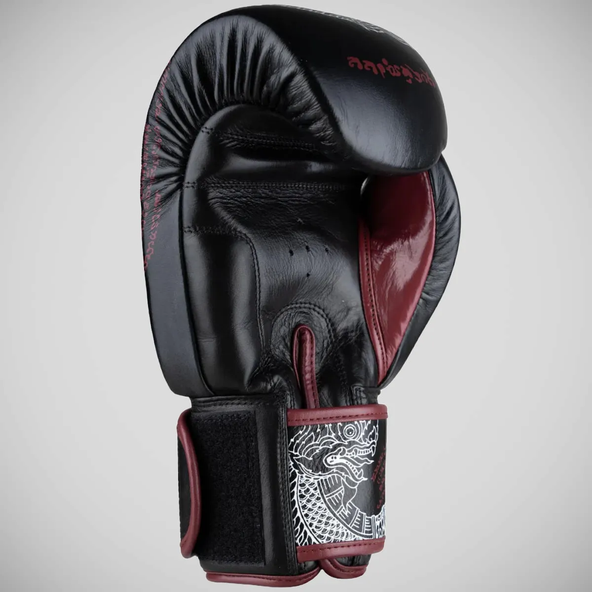 8 Weapons Sak Yant Naga Boxing Gloves Black