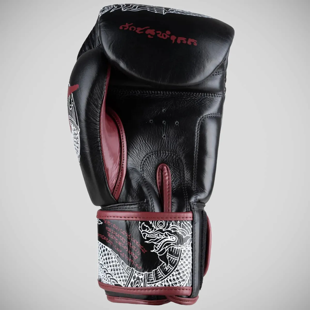 8 Weapons Sak Yant Naga Boxing Gloves Black