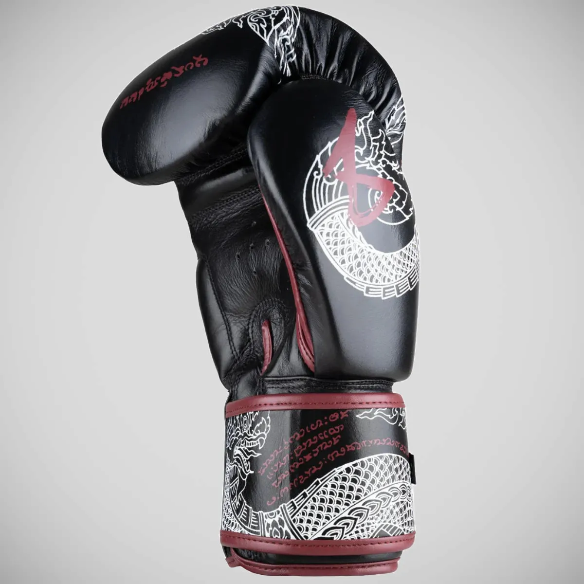 8 Weapons Sak Yant Naga Boxing Gloves Black