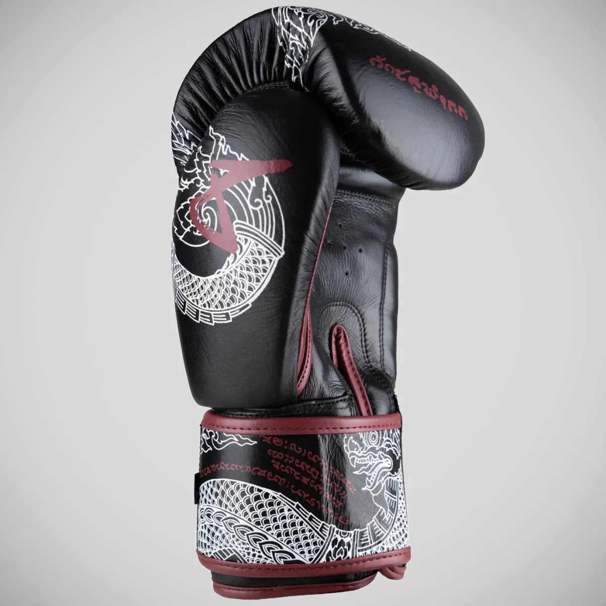 8 Weapons Sak Yant Naga Boxing Gloves Black