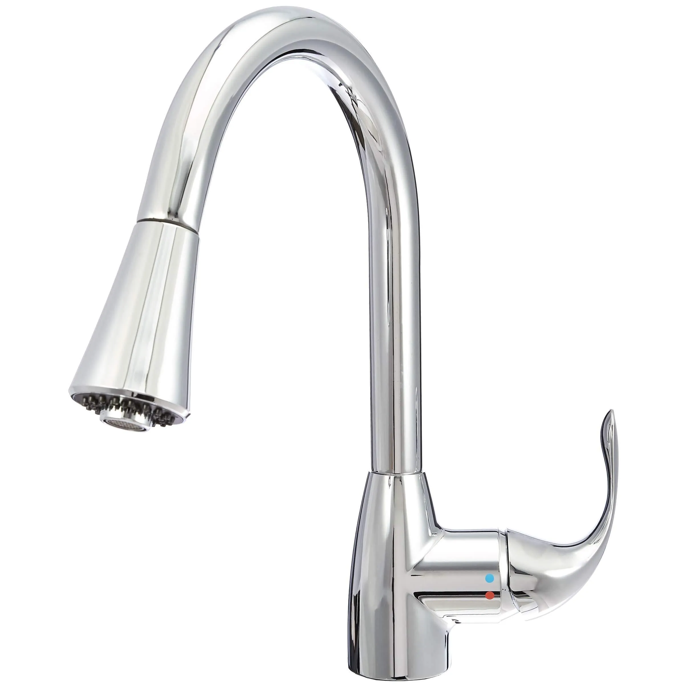 AmazonBasics Standard Pull Down Kitchen Tap - Polished Chrome