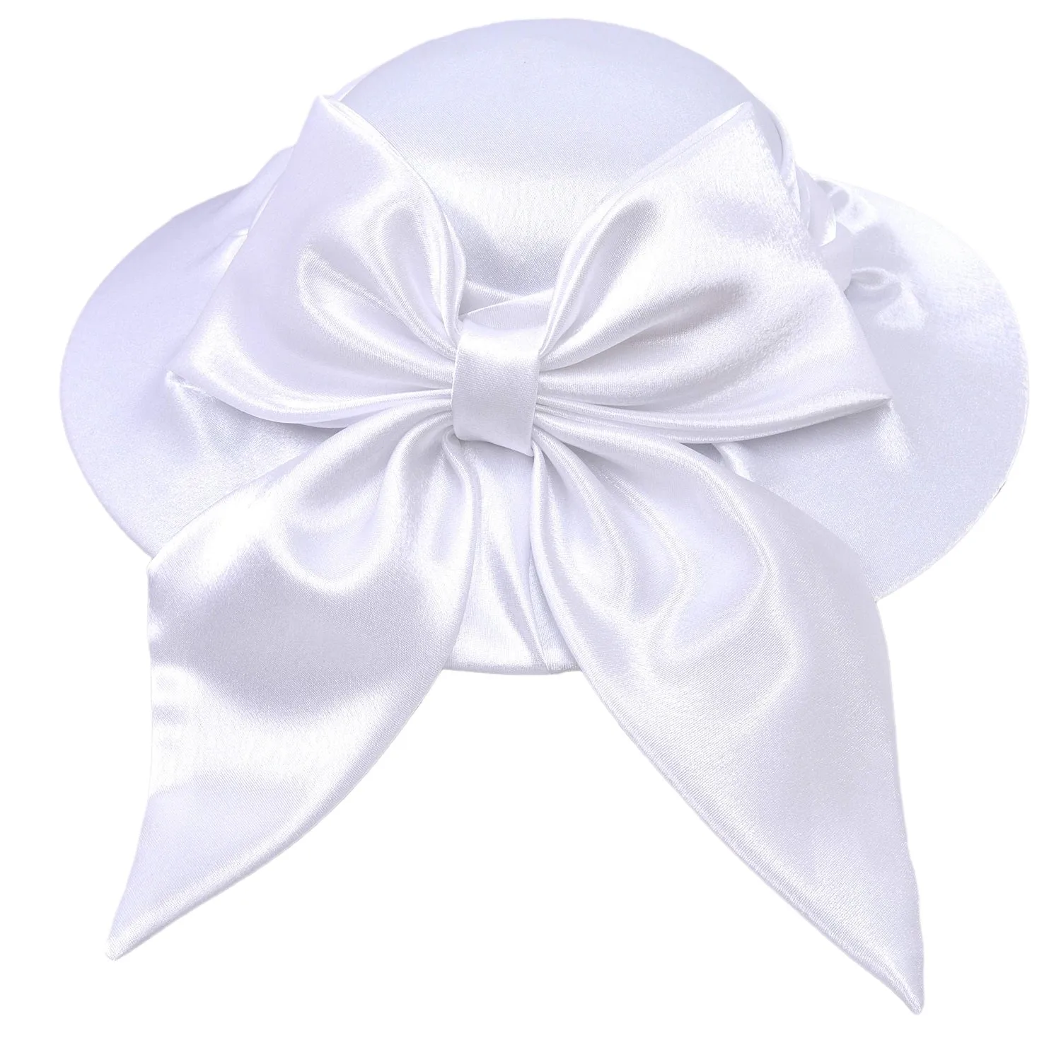 August Hats Women's Draped Satin Hatinator, White, One size