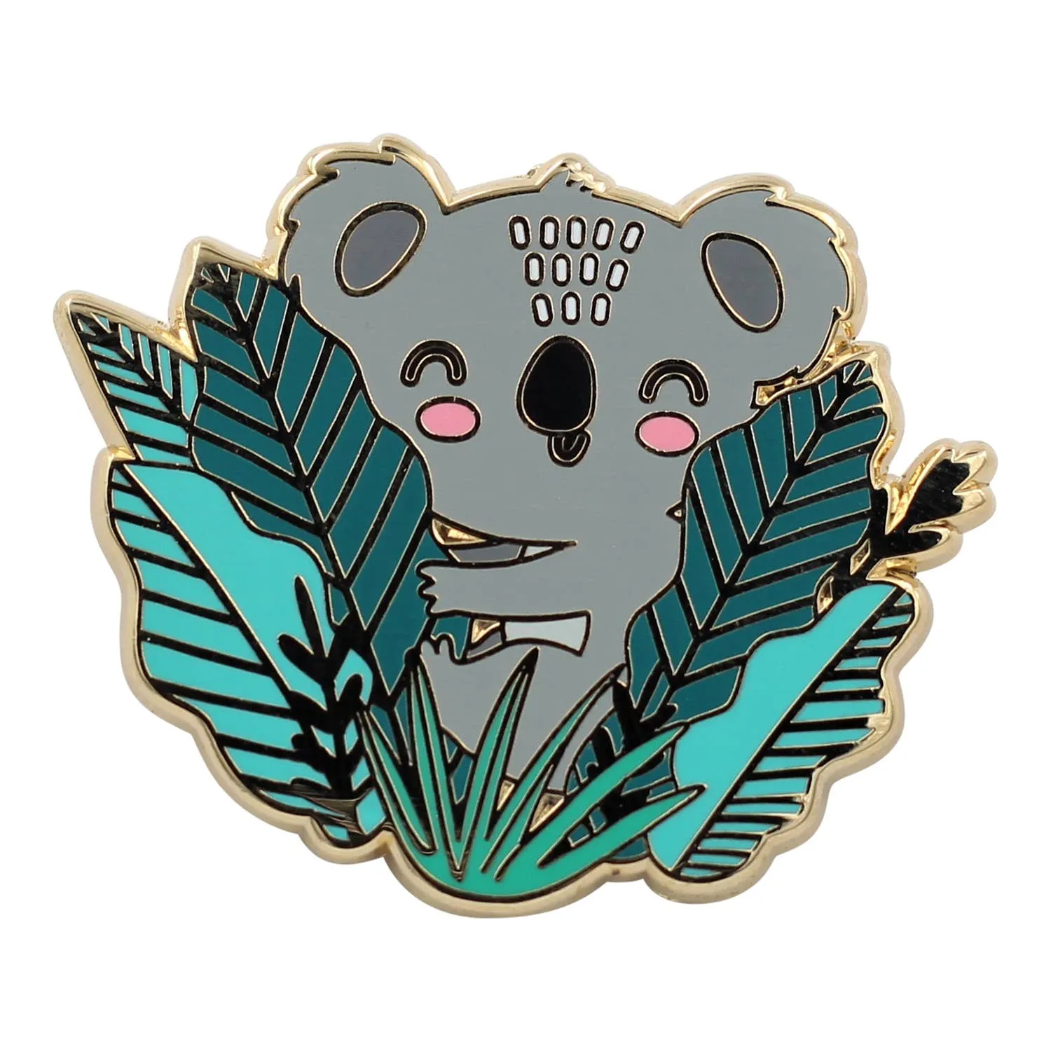 Australian Koala Bear in Leaves Lapel Enamel Pin for Hats