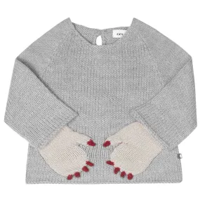 Baby  Light Grey Monster Sweater With Gloves