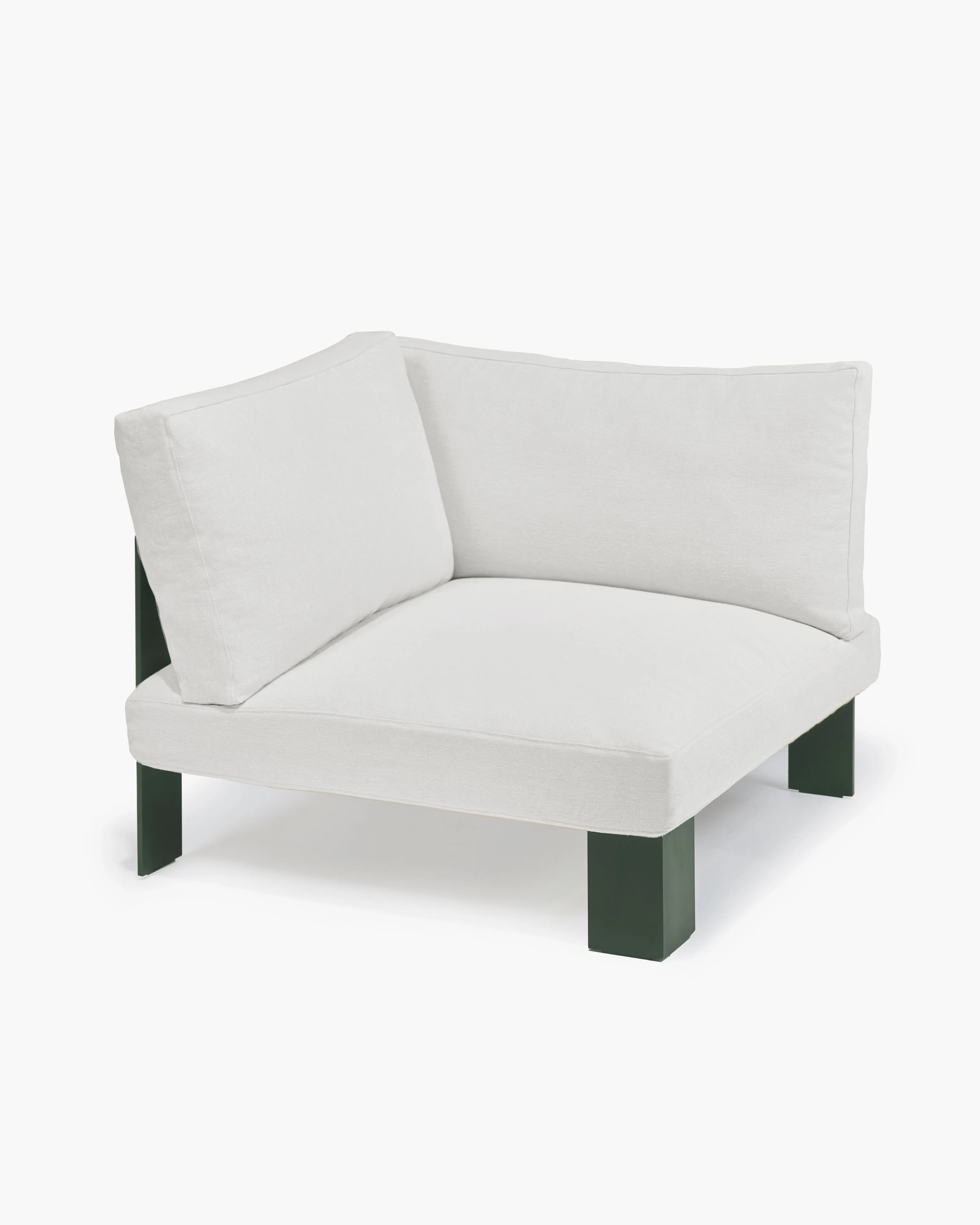 Bench corner seat incl cushion outdoor white