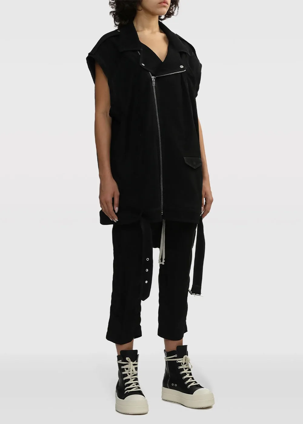 Black Drawstring Cropped Pants