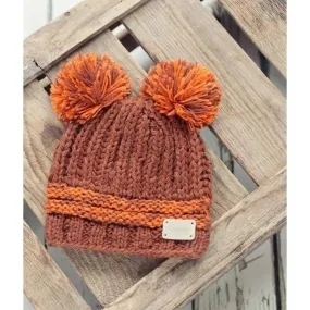 Blade and Rose Brown Double Bobble Hats 啡色嬰兒冷帽 (3-6)