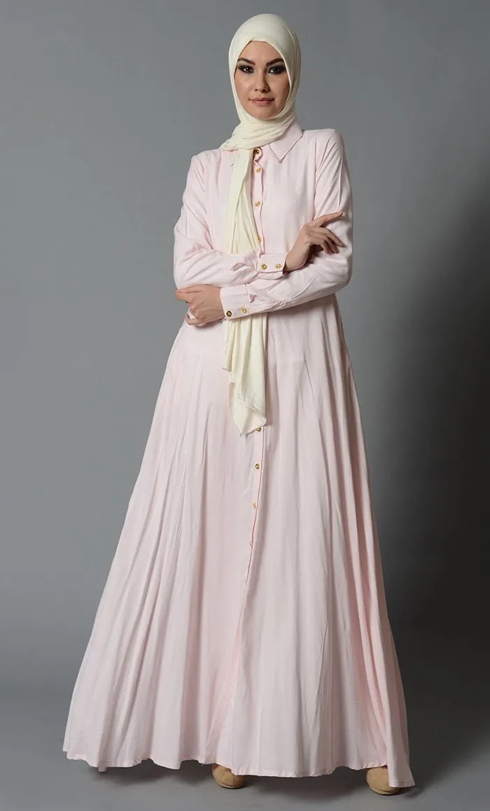 Button Down Shirt Style Long Abaya Dress - Final Sale