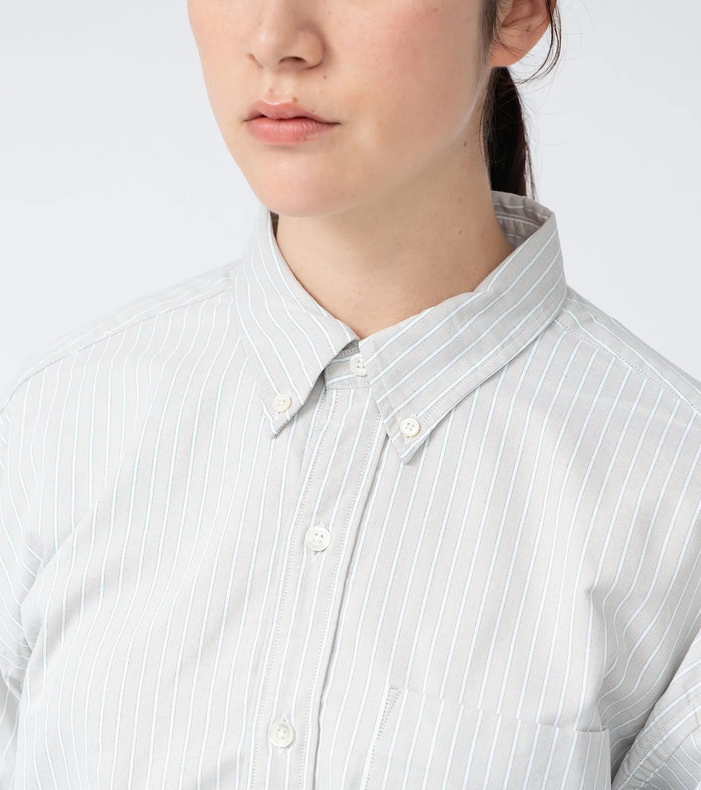 Button Down Stripe Wind Shirt