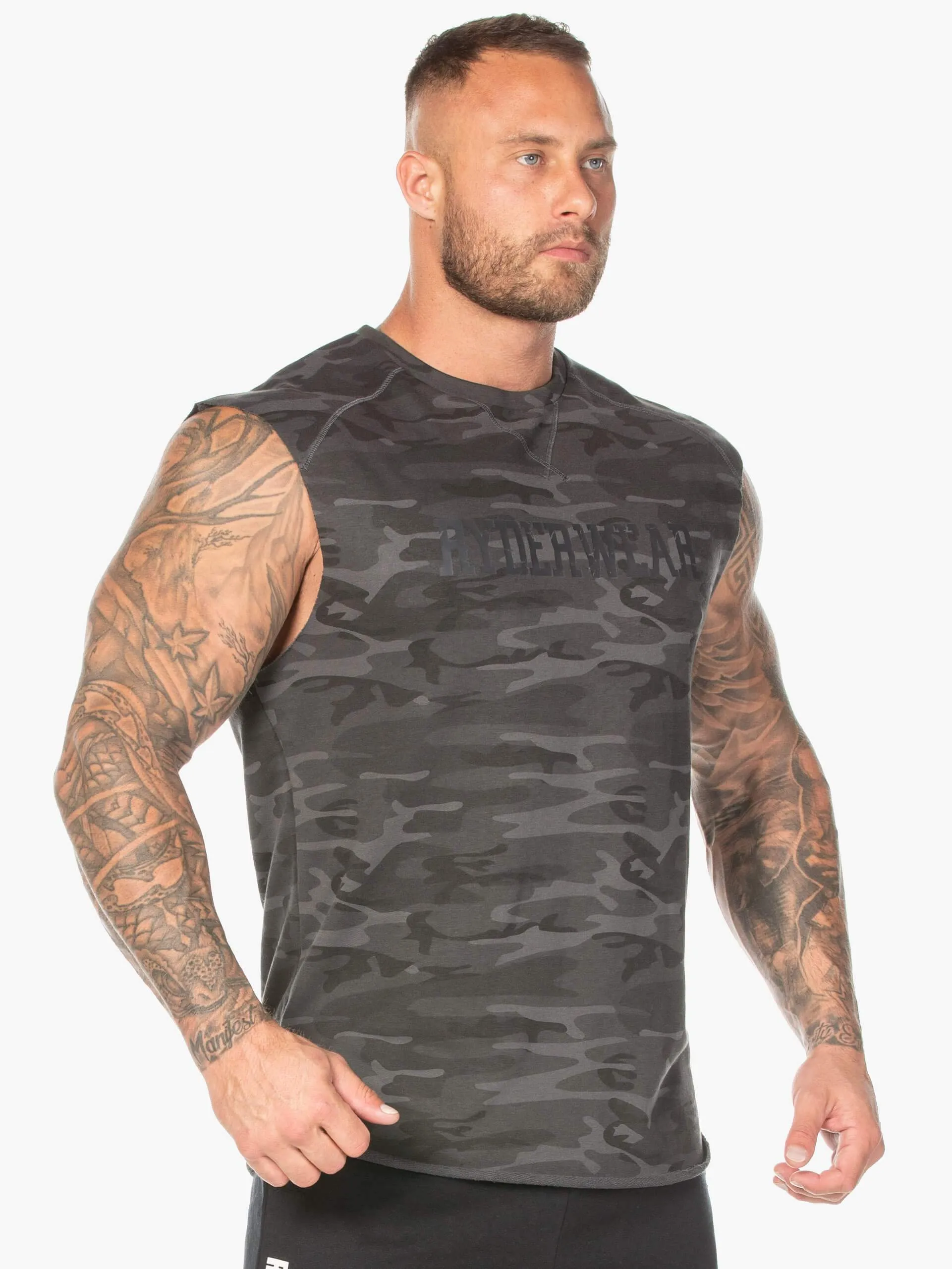 Camo Fleece Tank - Black Camo