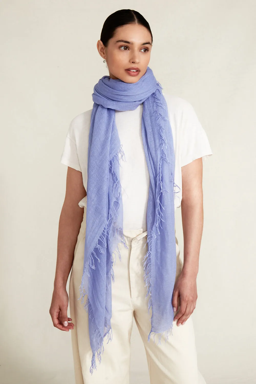 Cashmere and Silk Scarf Periwinkle