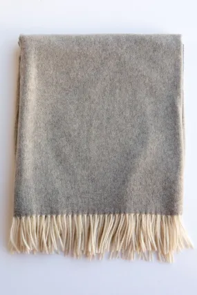 Cashmere Fringe Throw Grey