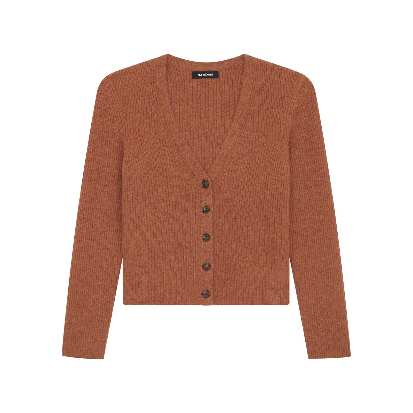 Cashmere Ribbed Cropped Cardigan