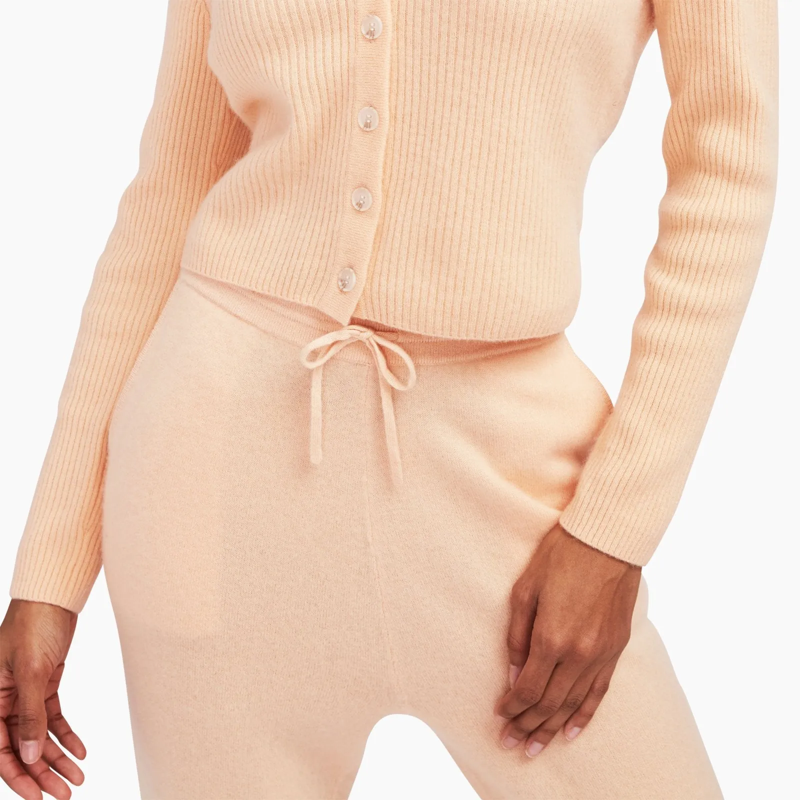 Cashmere Ribbed Cropped Cardigan