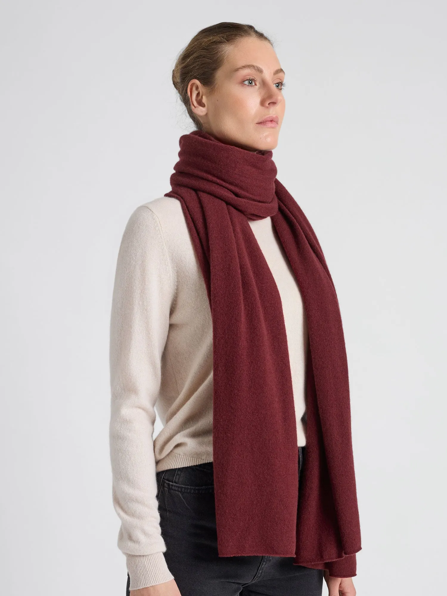 Cashmere scarf "Signature" - Bordeaux