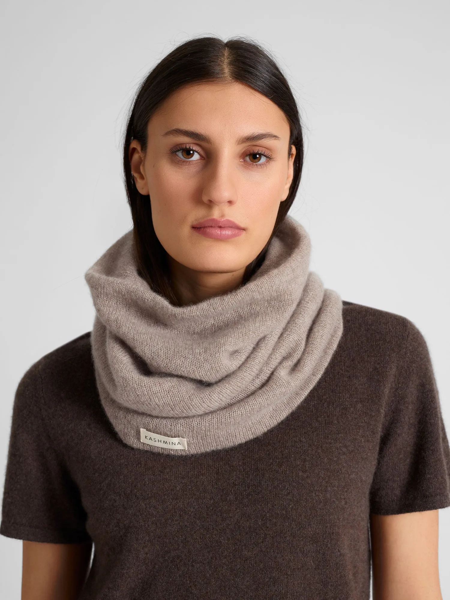 Cashmere snood "Eida" - toast