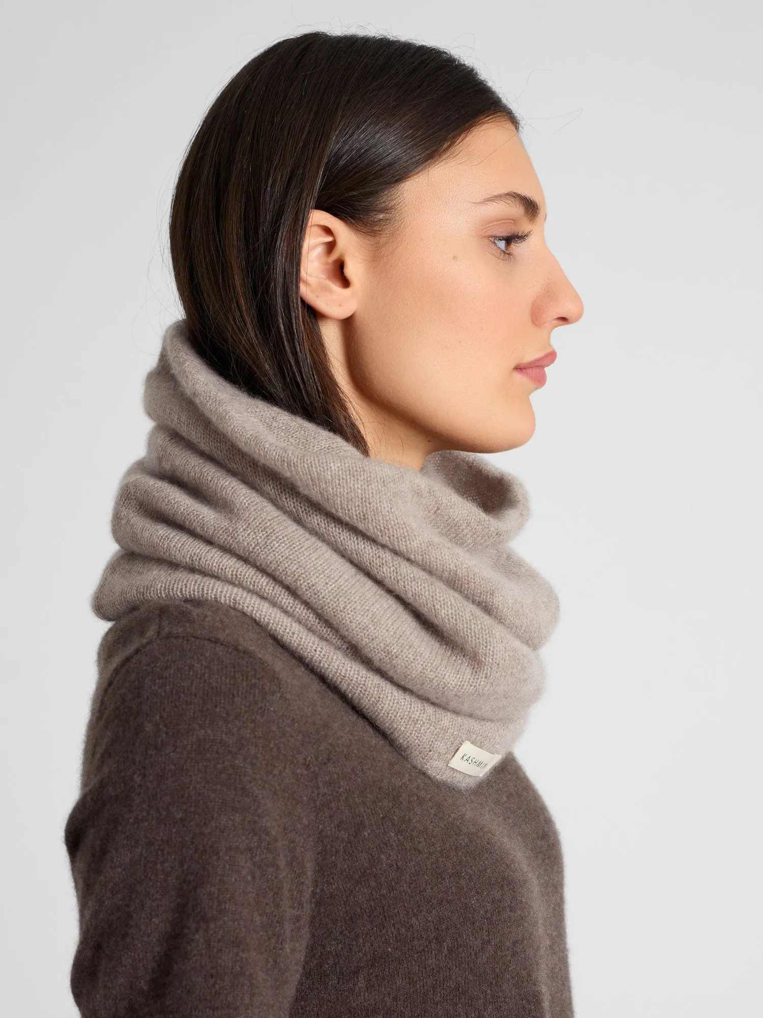 Cashmere snood "Eida" - toast