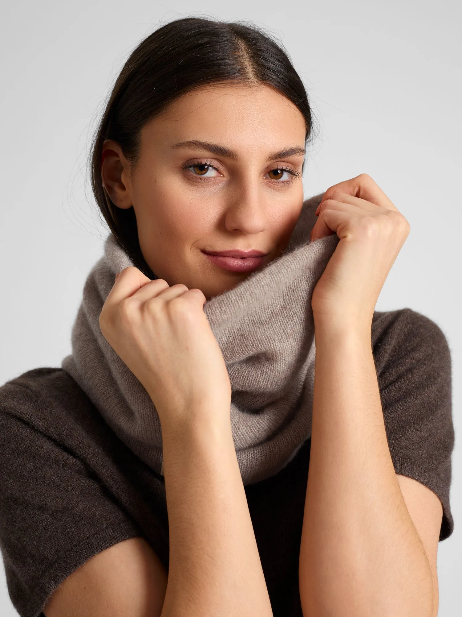 Cashmere snood "Eida" - toast