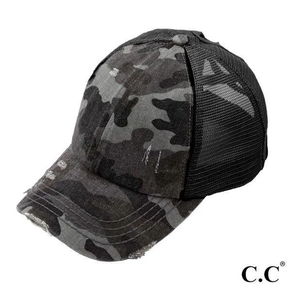 C.C Ponytail Camo Baseball Cap Hats