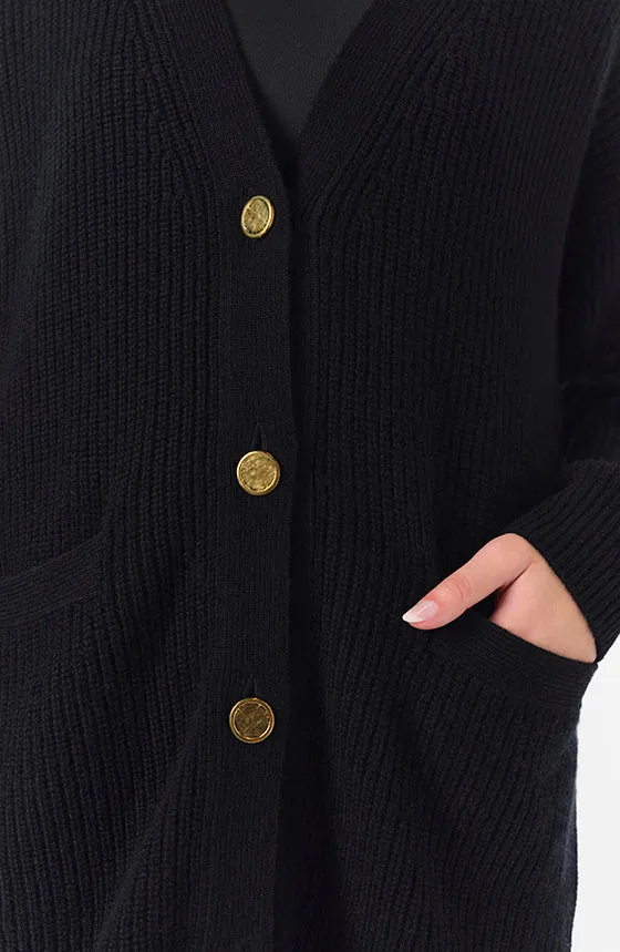 Chunky Long Cashmere Cardigan