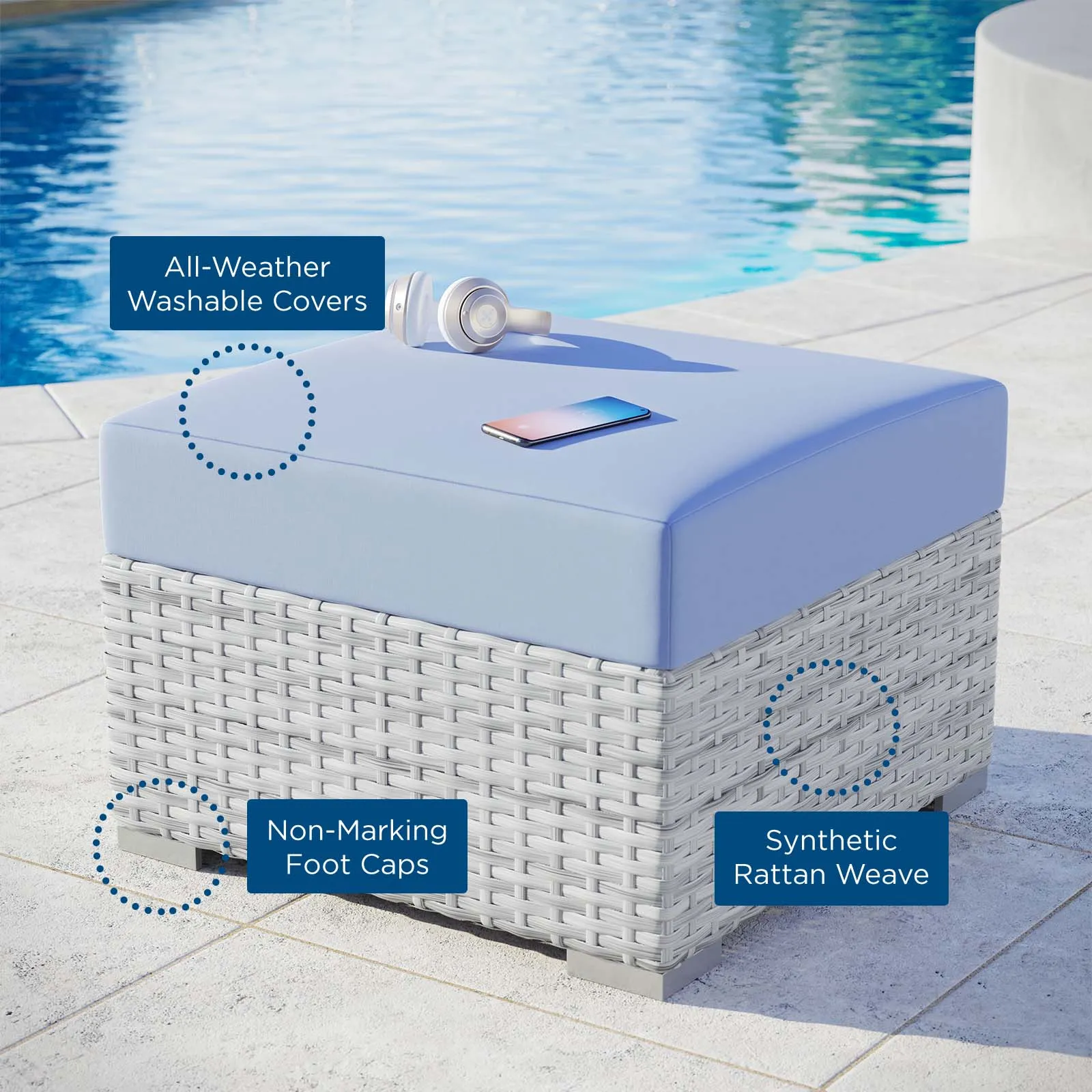 Convene Outdoor Patio Ottoman