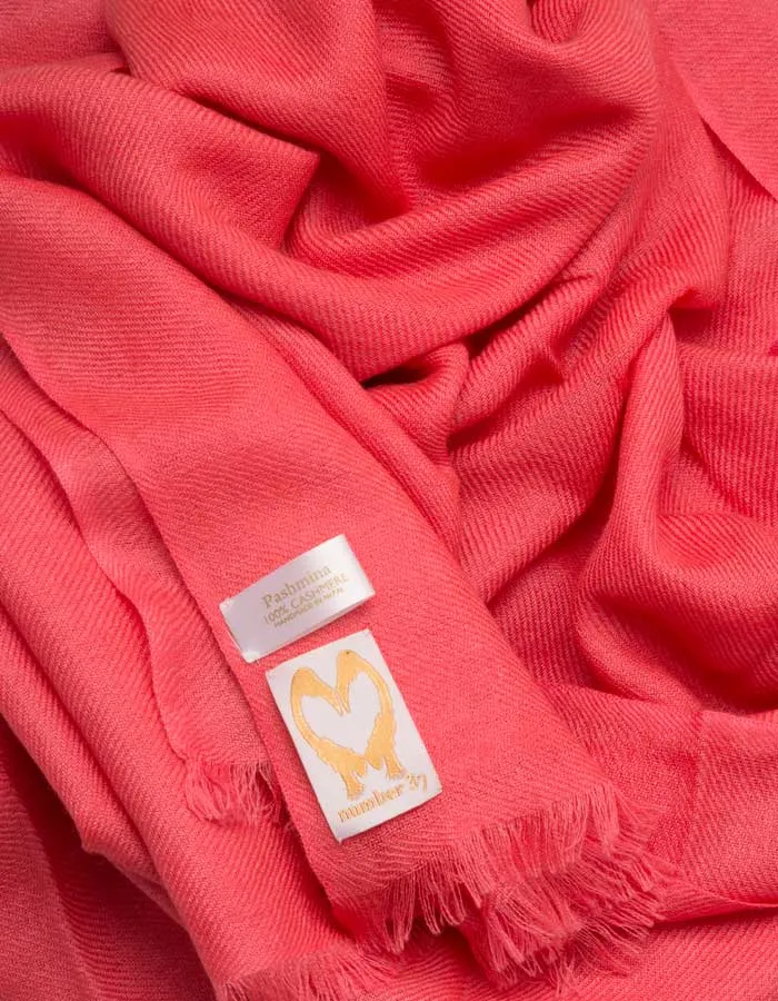 Coral Cashmere Pashmina