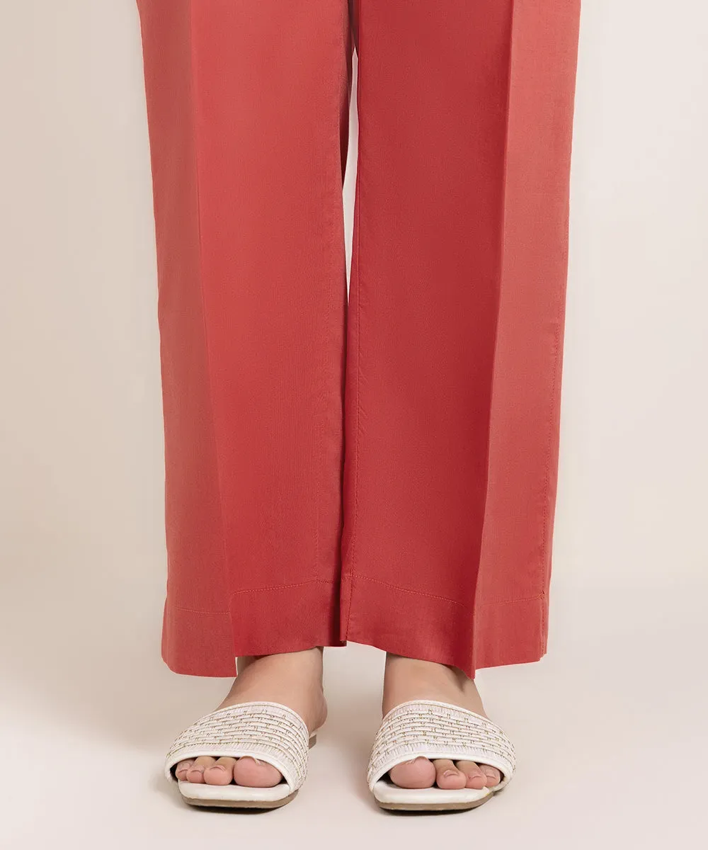 Cotton Viscose Straight Pants