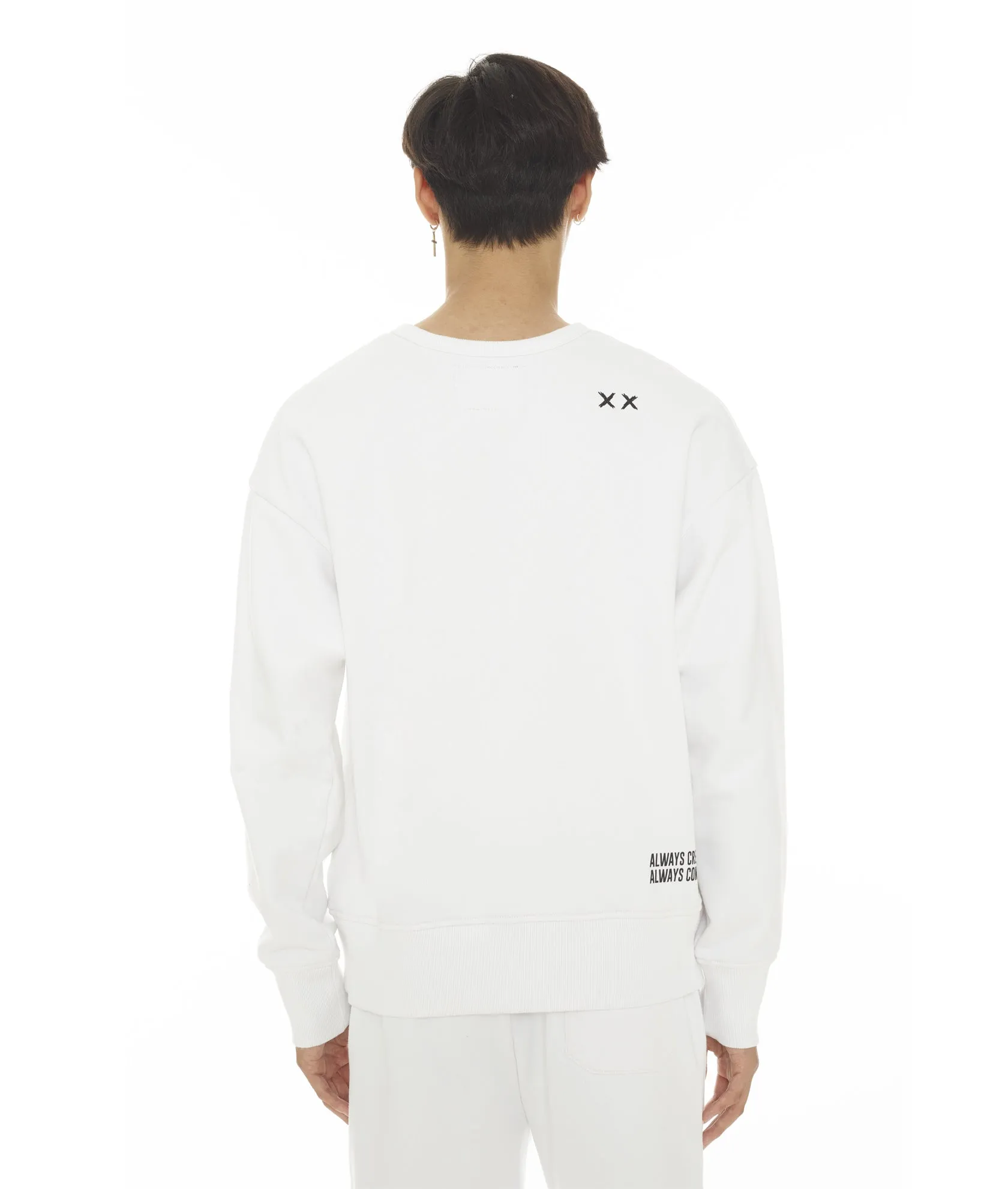 CREW NECK FLEECE IN WHITE