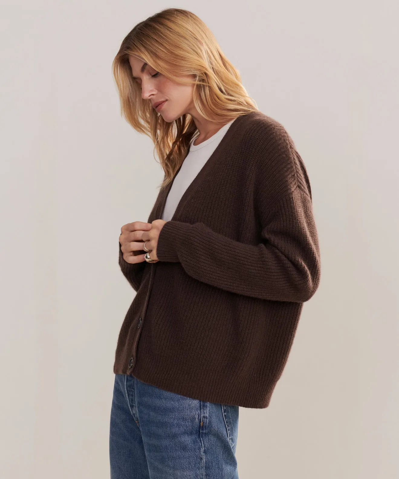 Cropped Cashmere Cocoon Cardigan