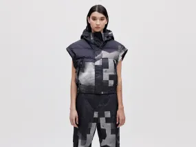 Cropped Down Vest - Dark Pixel