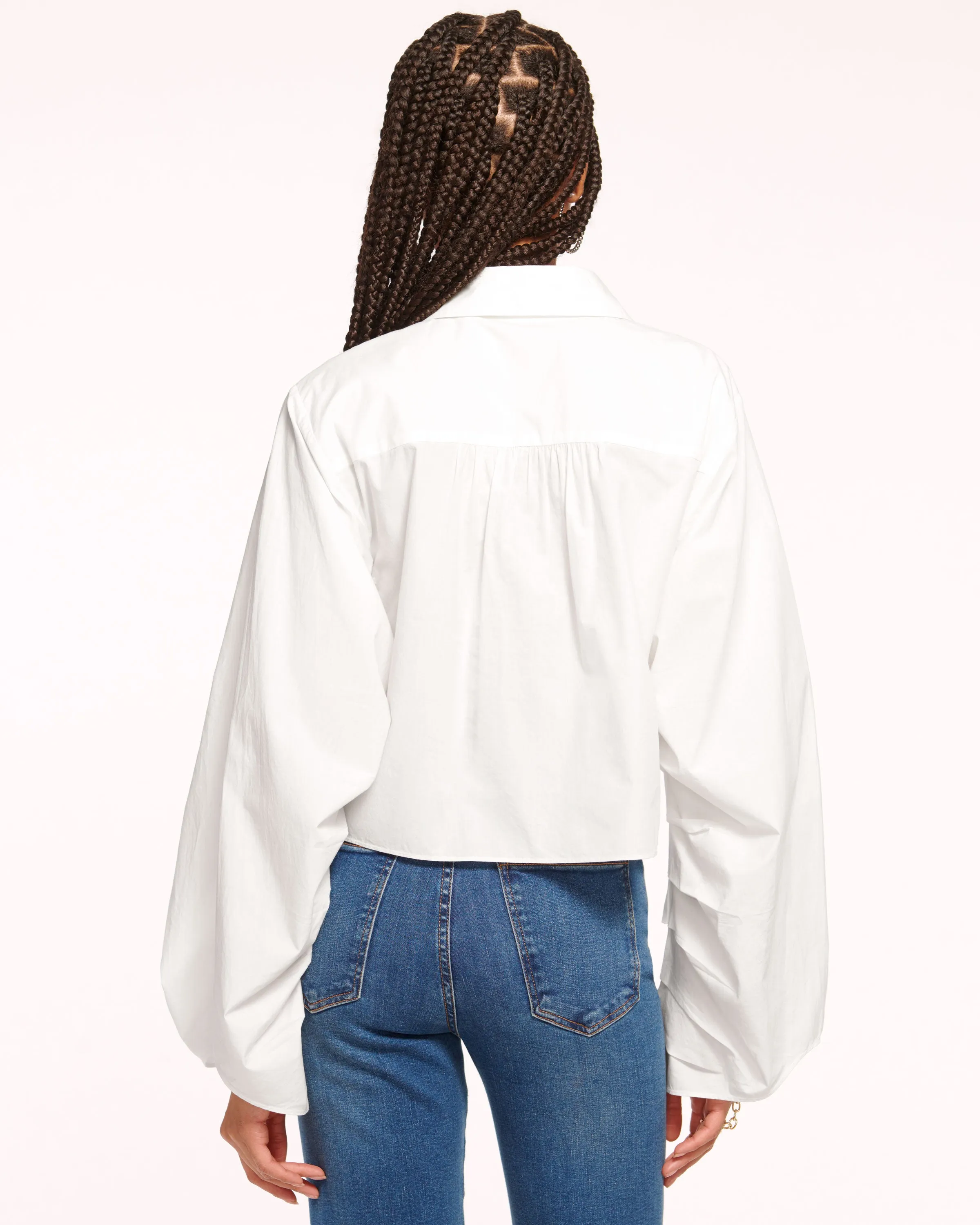 Dee Cropped Button Down Cotton Shirt