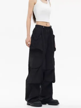 Drawstring Wide Pocket Pants