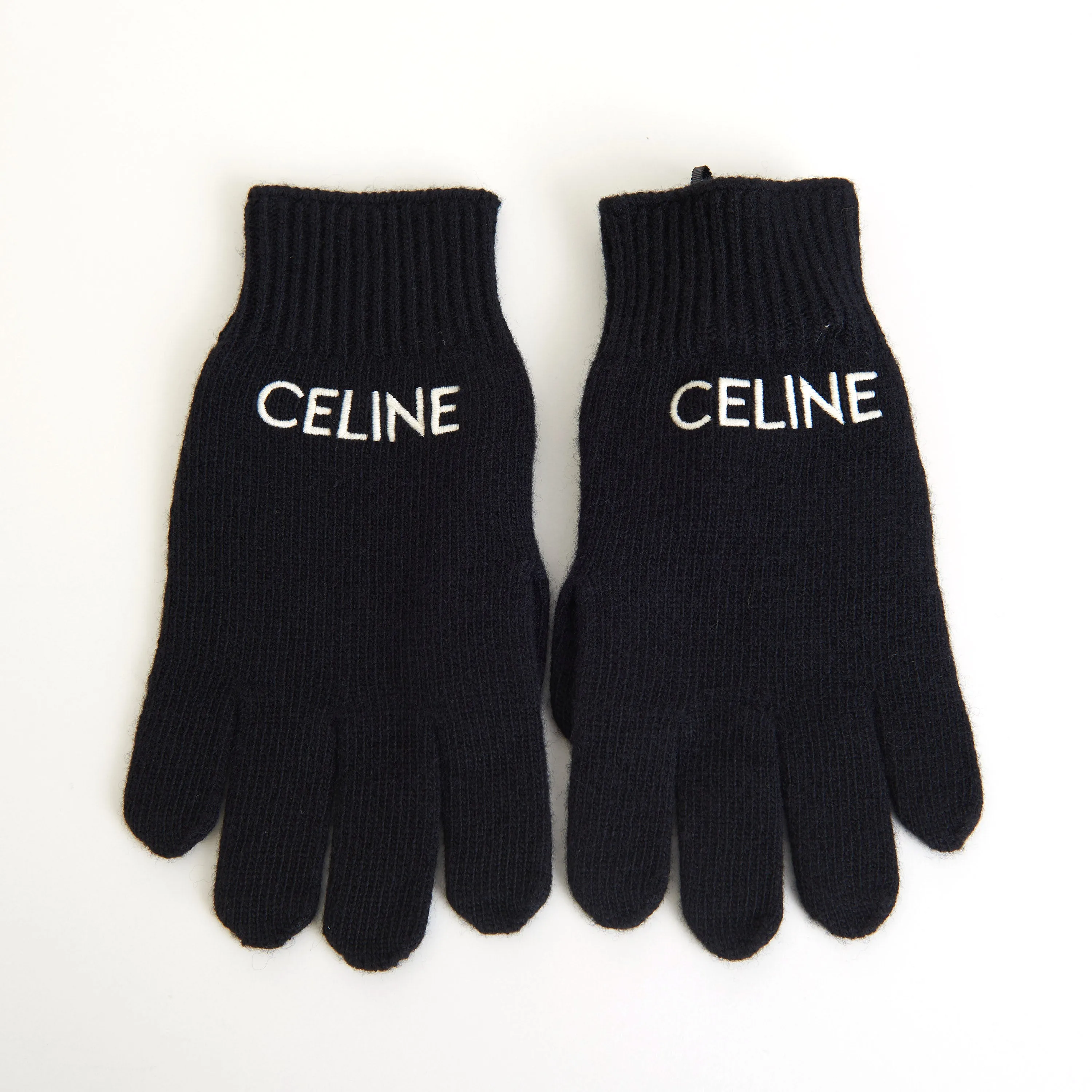 Embroidered Gloves In Ribbed Wool