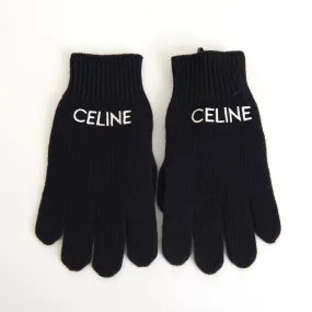 Embroidered Gloves In Ribbed Wool