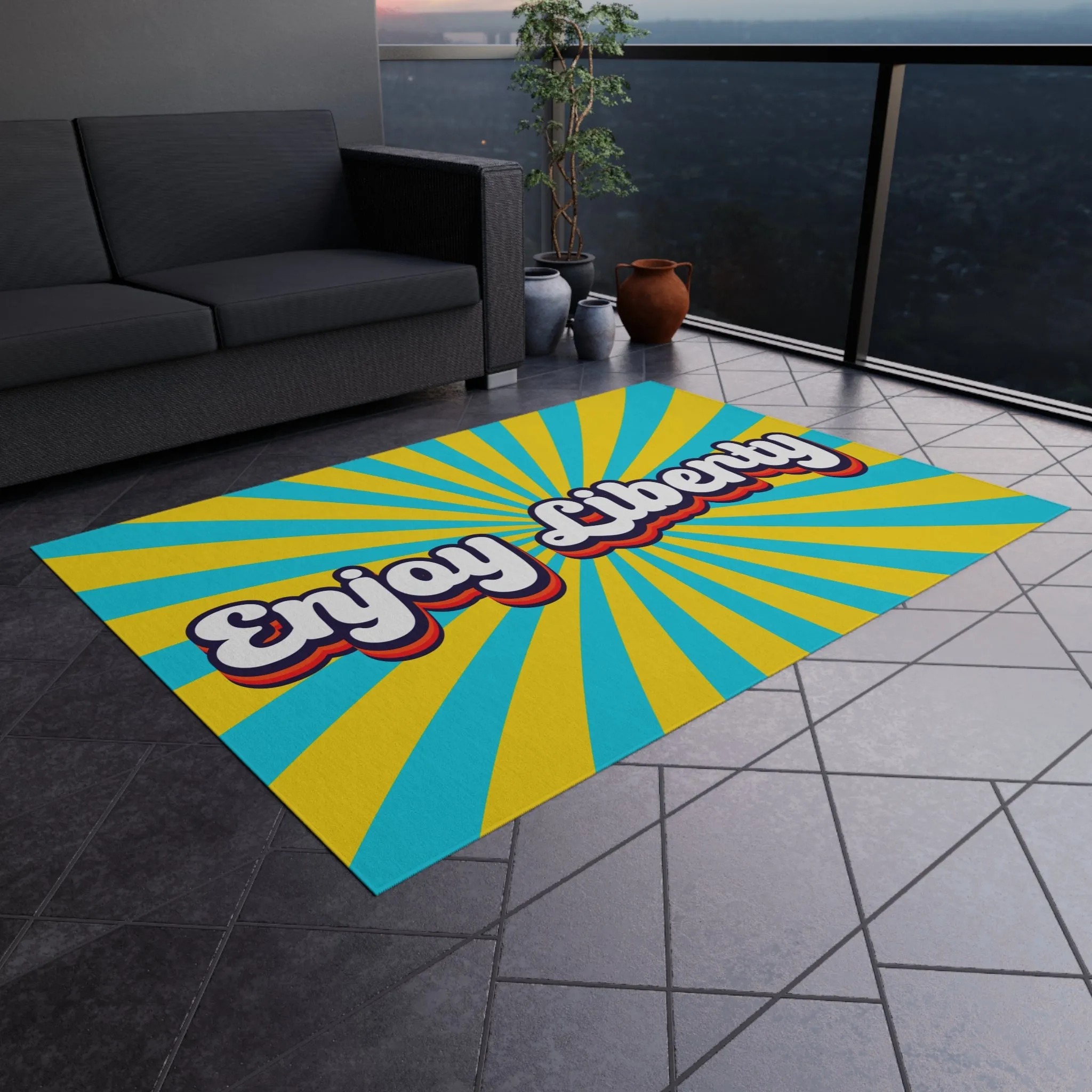 Enjoy Liberty Retro Outdoor Rug