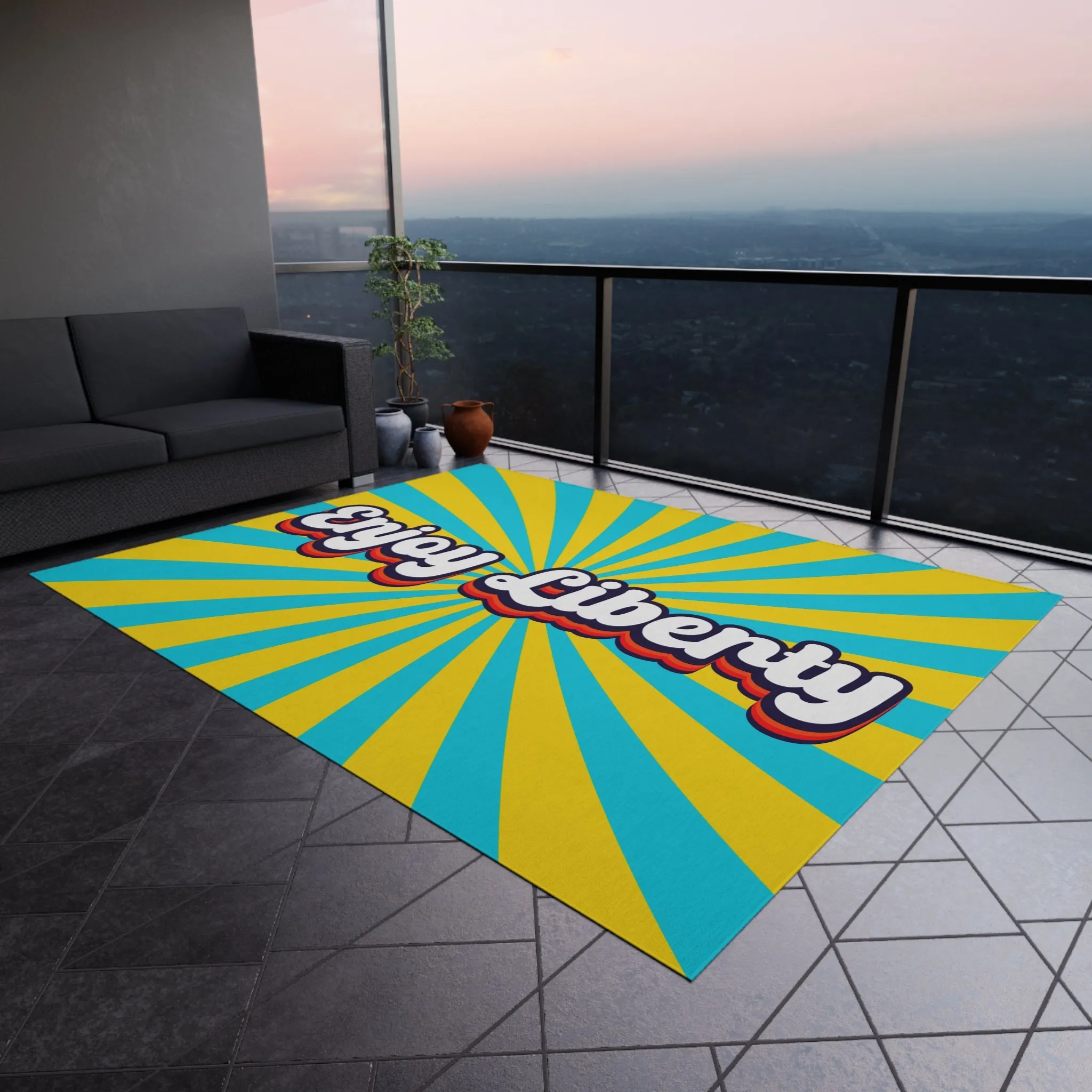 Enjoy Liberty Retro Outdoor Rug