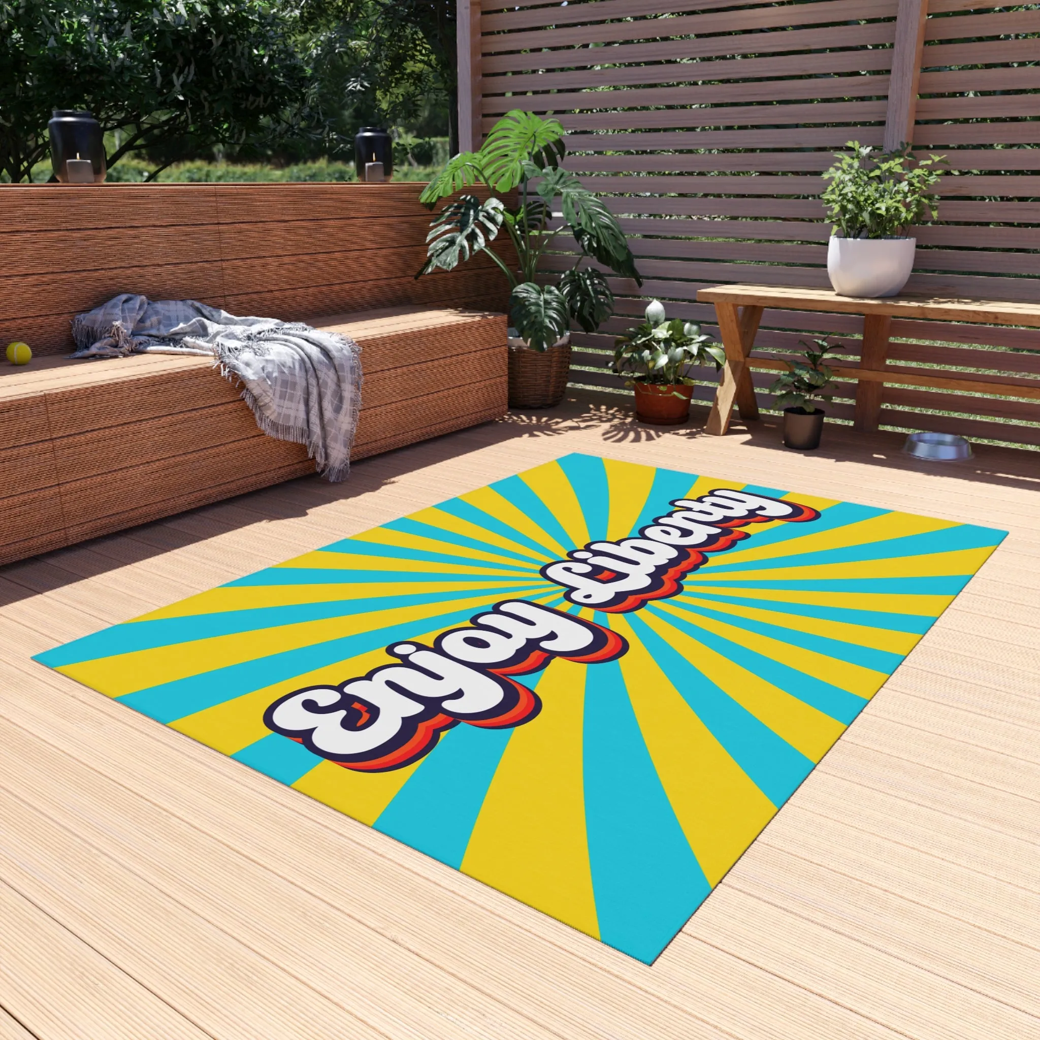 Enjoy Liberty Retro Outdoor Rug