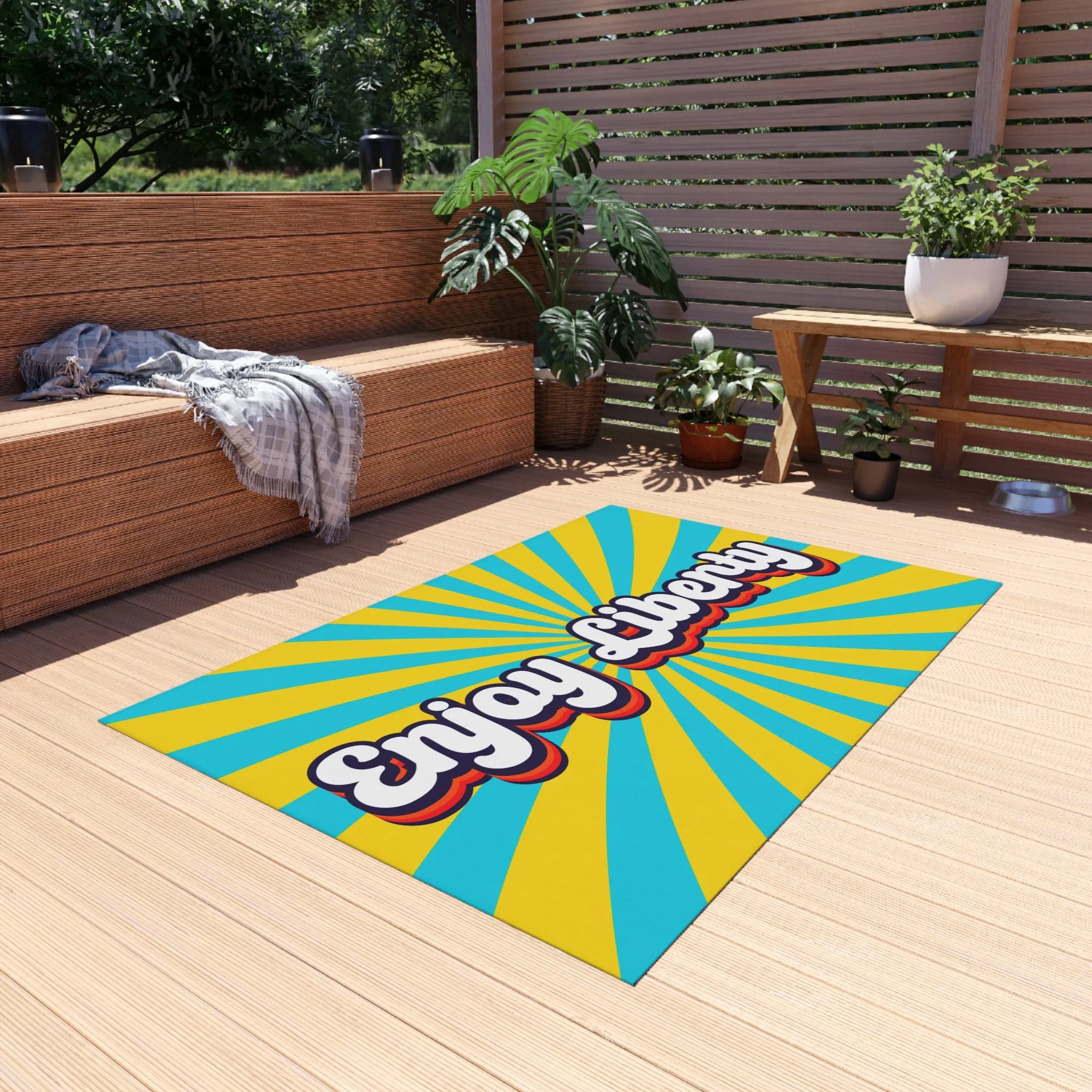 Enjoy Liberty Retro Outdoor Rug