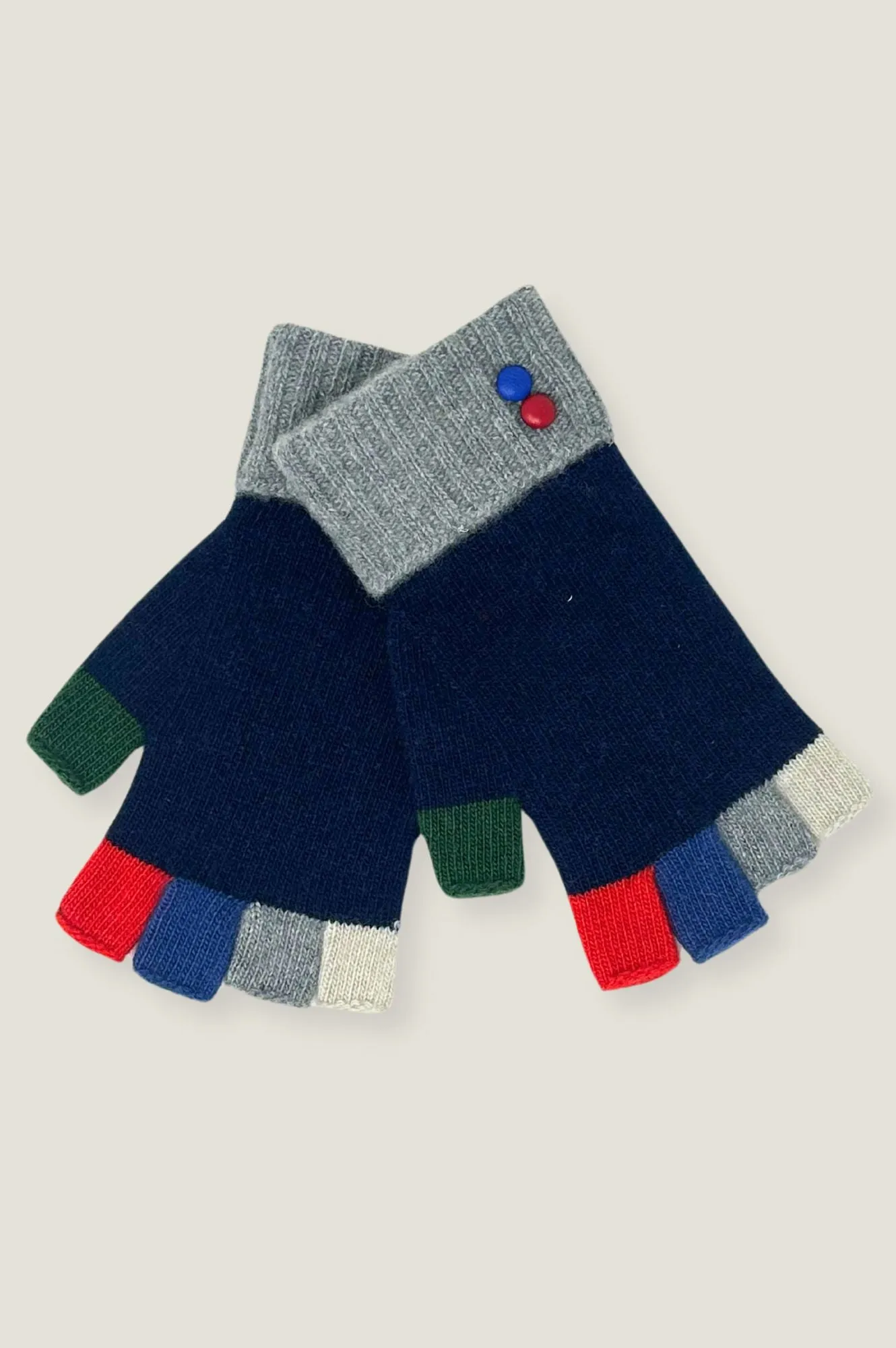 Fingerless Gloves | Navy/Grey