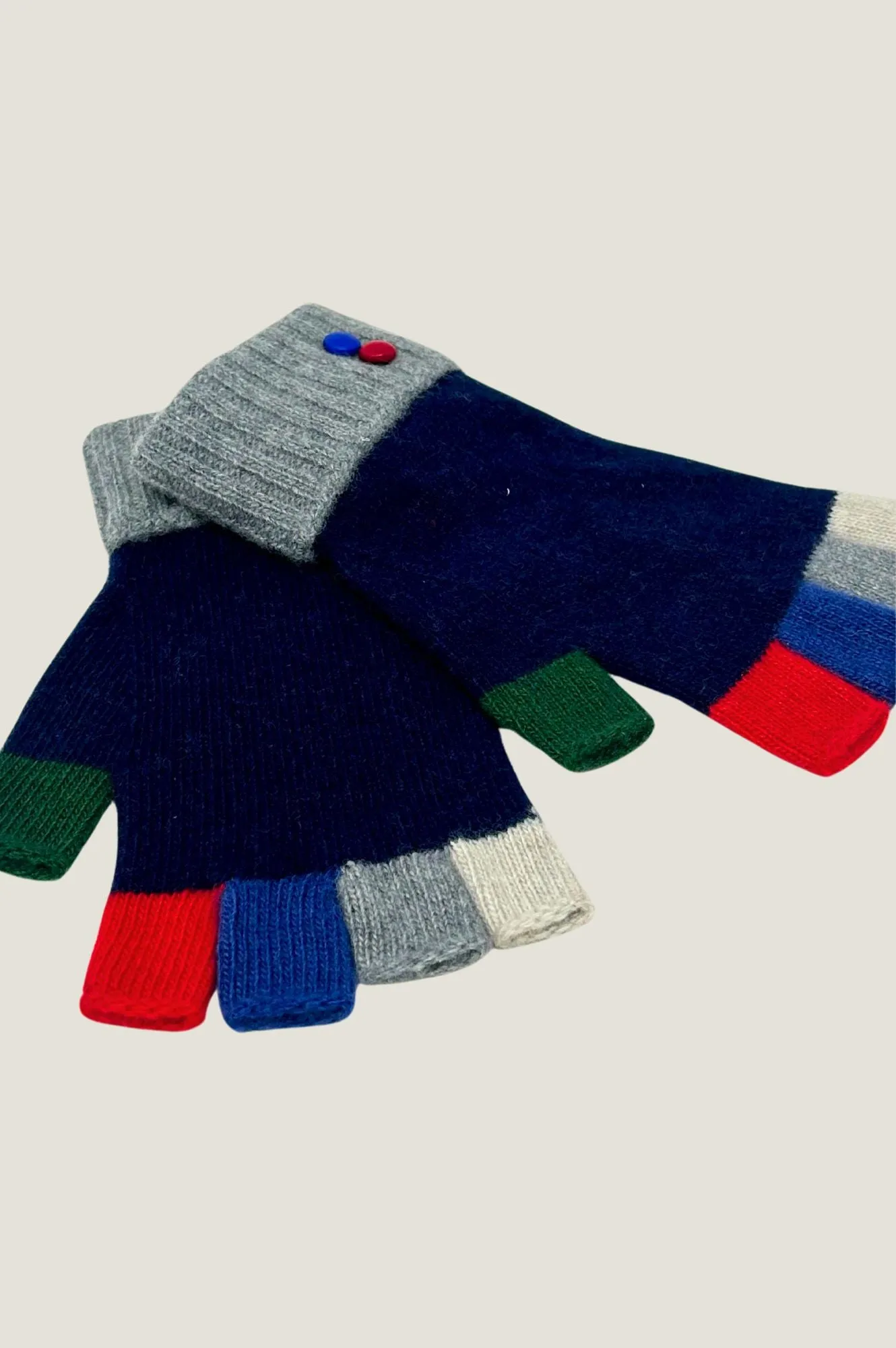 Fingerless Gloves | Navy/Grey