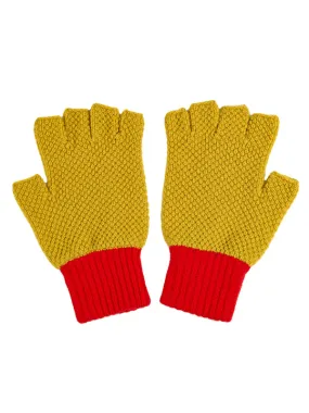 Fingerless Gloves Turmeric & Scarlet