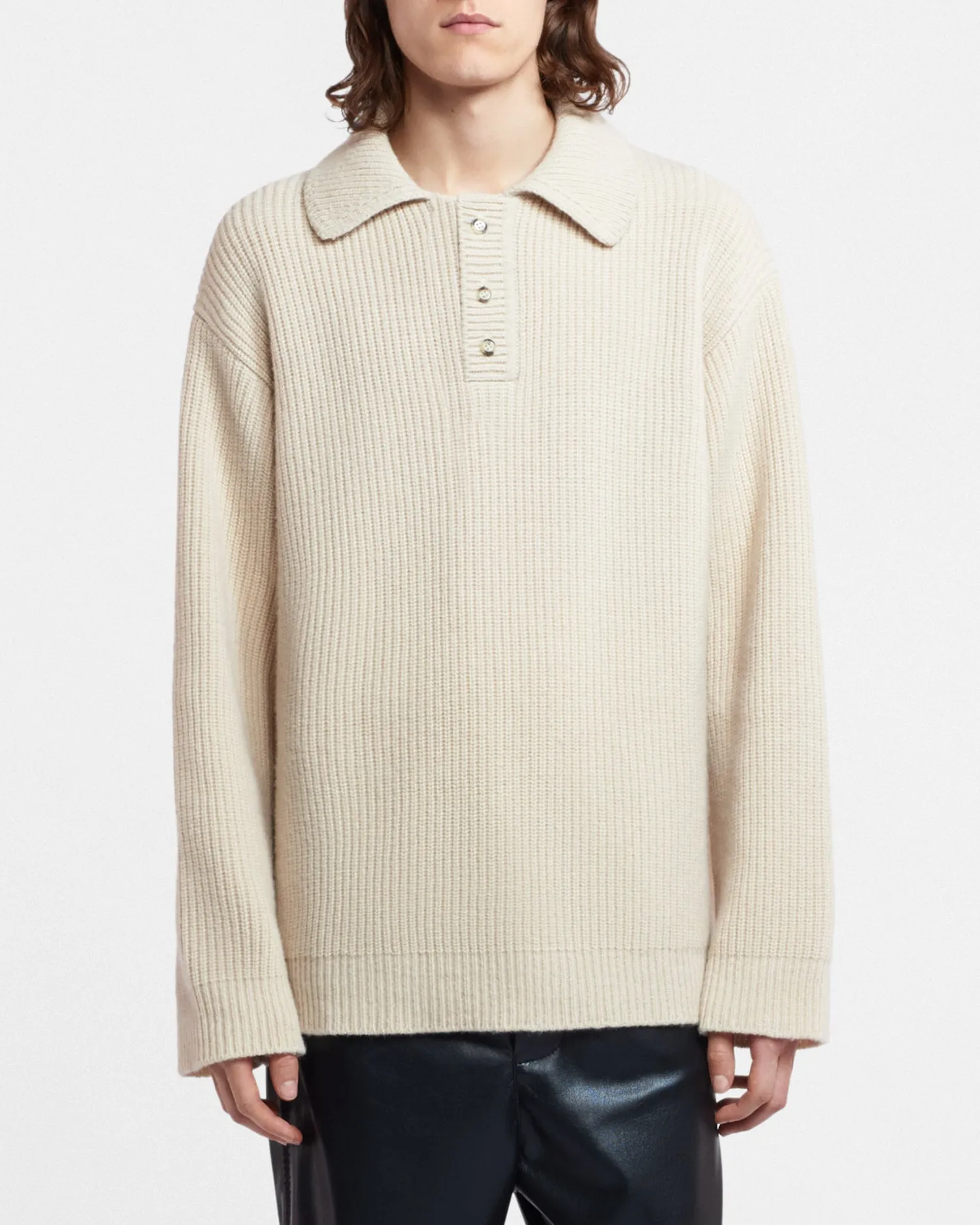 Fulco - Sale Cashmere And Merino Jumper - Creme Cashmere Merino