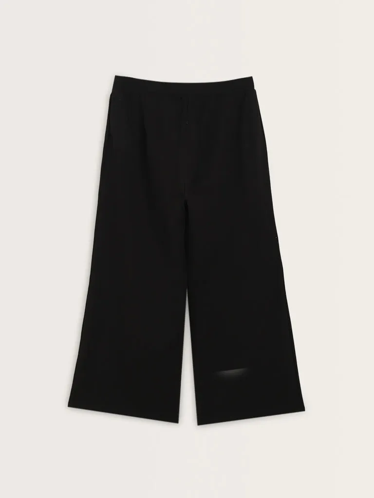 Gia Black Solid High-Rise Pants