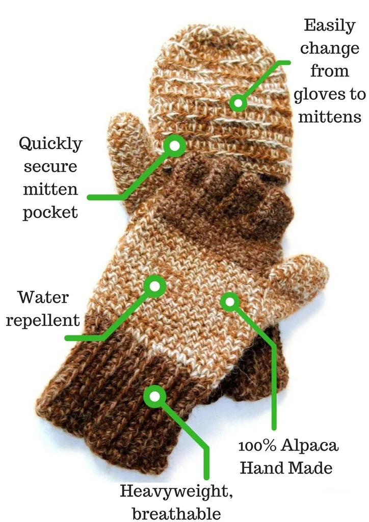 Heavyweight Convertible Alpaca Gloves