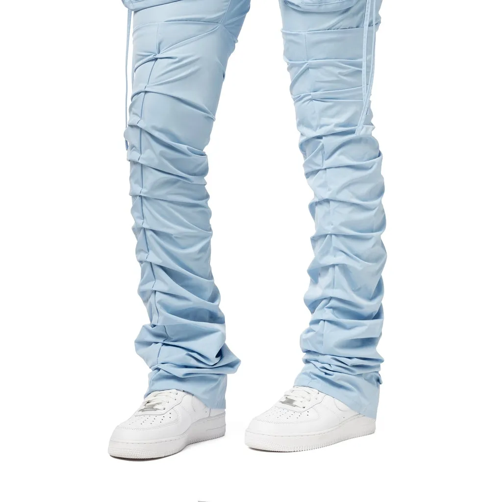 High Rise Utility Stacked Pants - Collegiate Blue