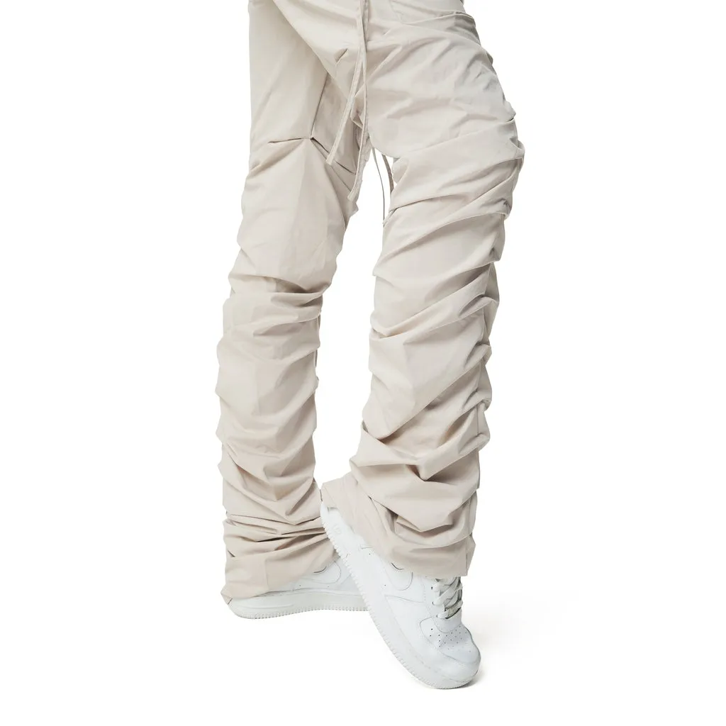 High Rise Utility Stacked Pants - Silver Grey