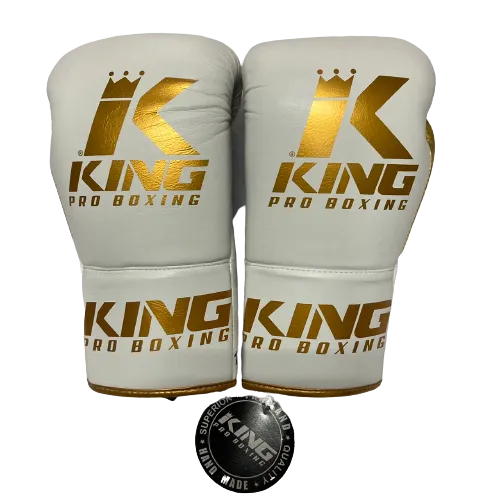 King Pro Boxing Gloves BG Lace Up White