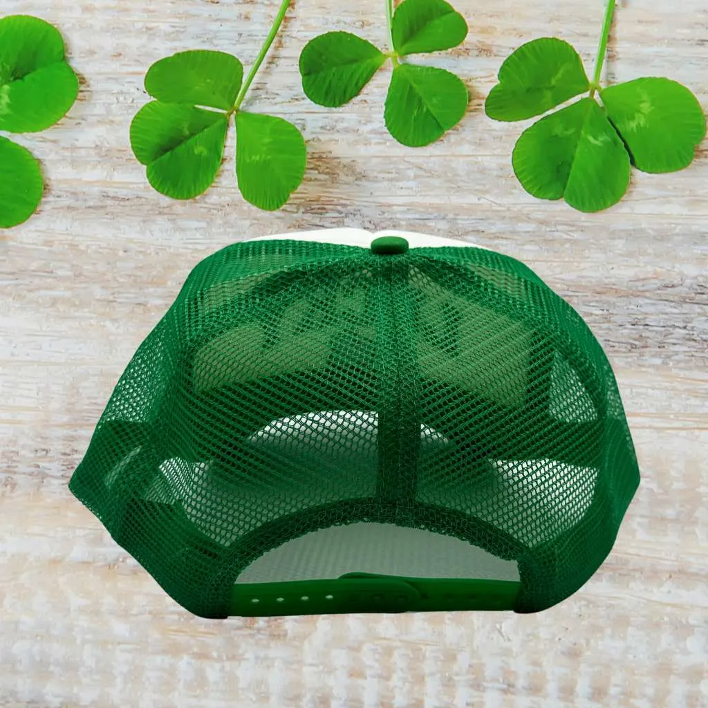 Lucky Four Leaf Clover Trucker Hat - St Patricks Trucker Hats