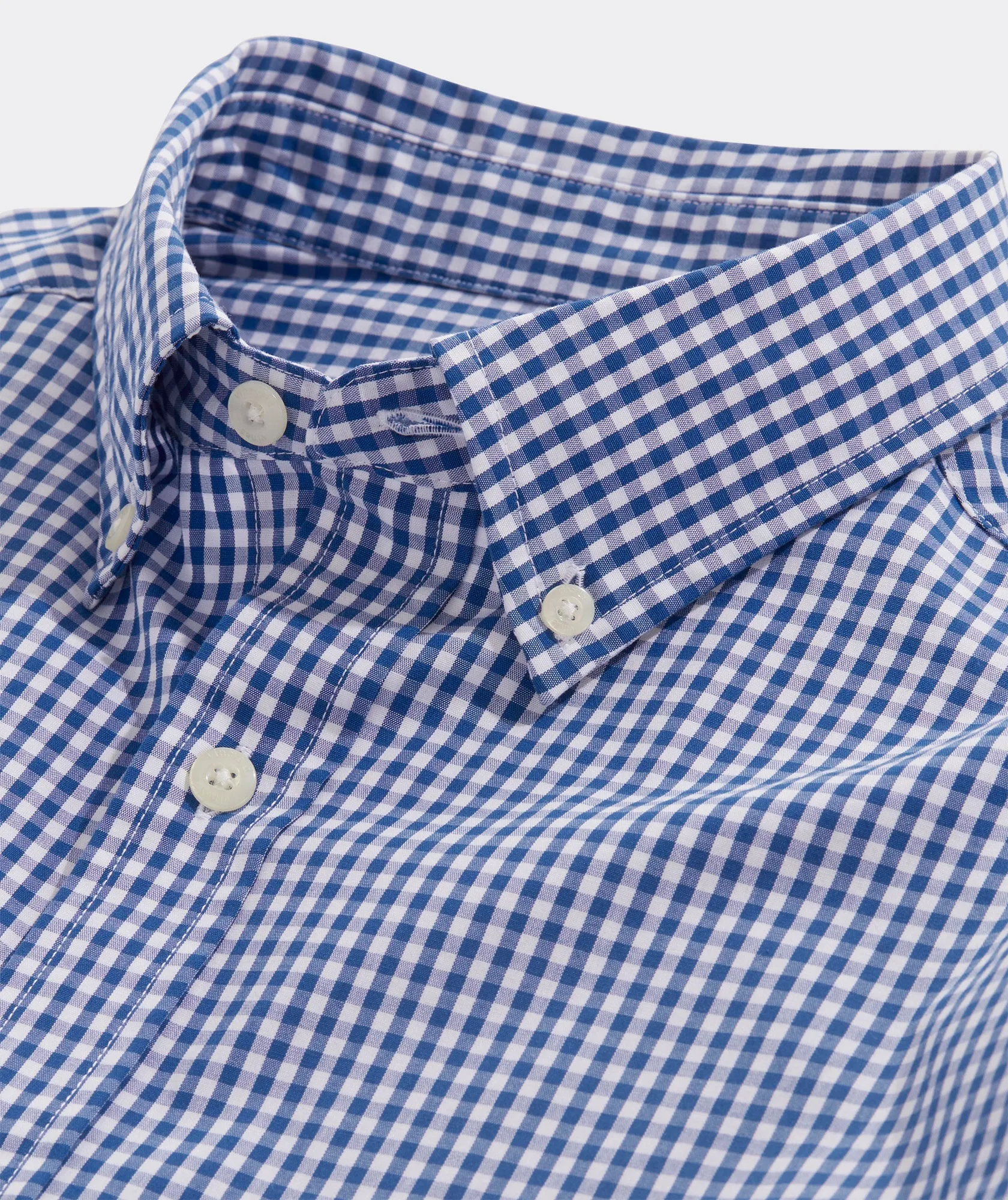 Men's Stretch Poplin Gingham Button Down Shirt