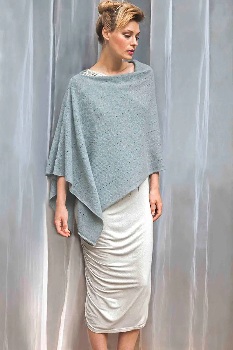 Mid grey cashmere poncho Multiway